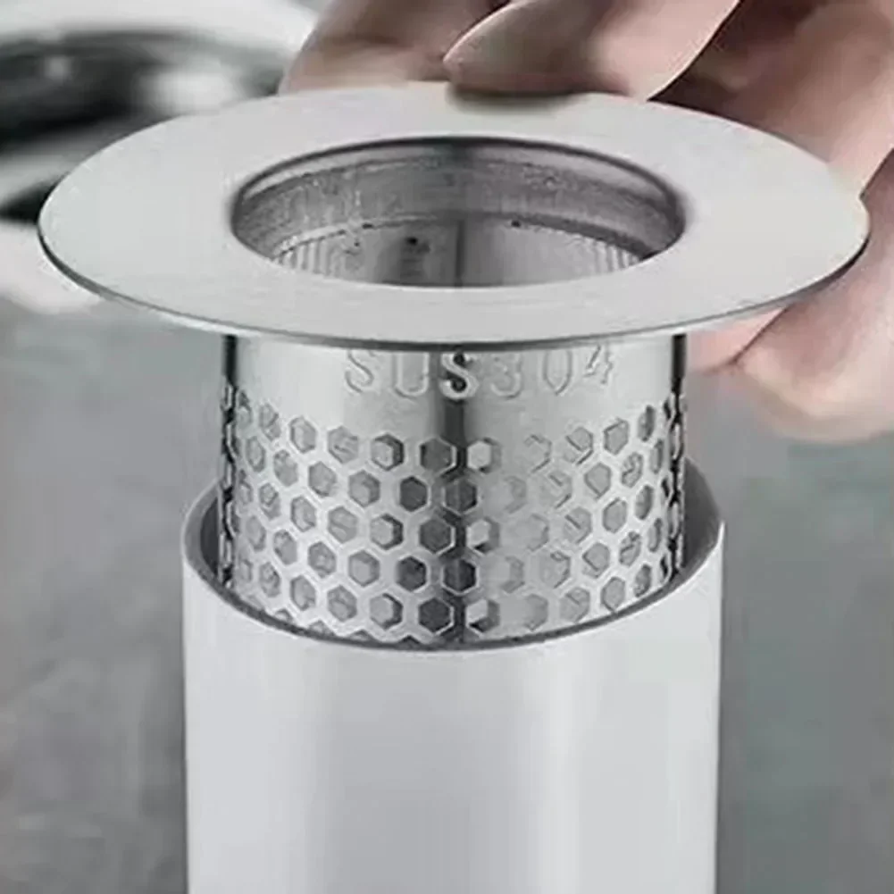 Edelstahl Abflusssieb Waschbecken Sieb Dusche Bodenablauf Filter Mesh Küchenspüle Sieb Haarfänger 5/5,5/6,5 cm