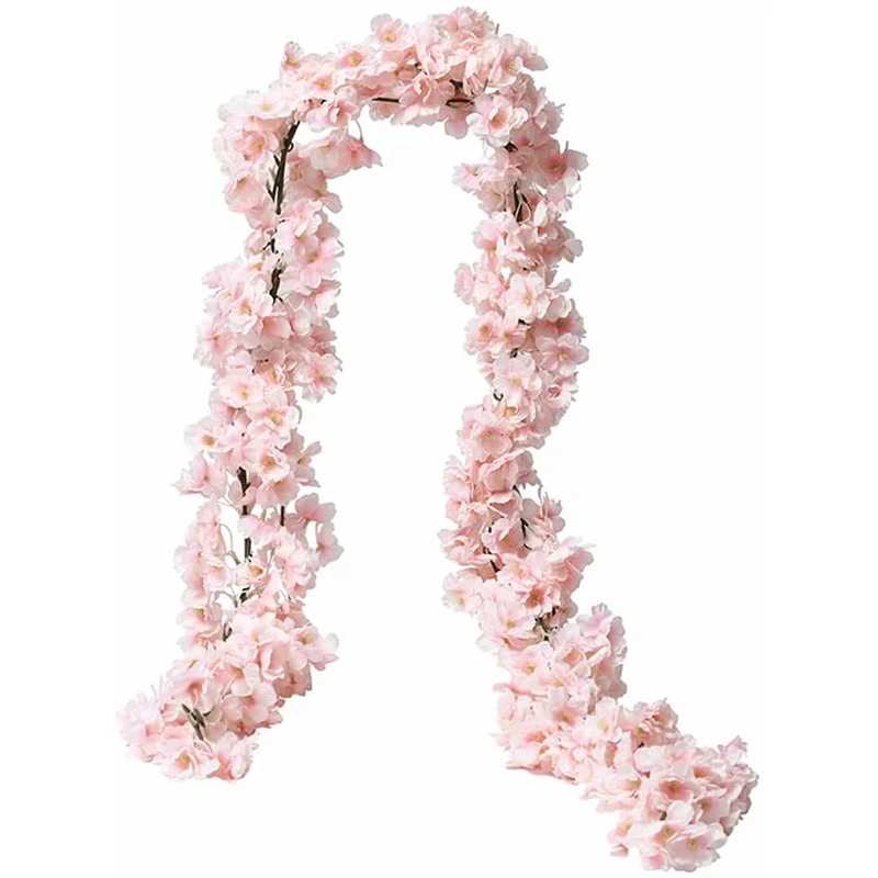 180 cm künstliche Sakura-Blumen, Ranke, Hochzeit, Garten, Rosenbogen, Zuhause, Party, Dekoration, Festival, Braut, gefälschte Seide, Scrapbook-Pflanzen