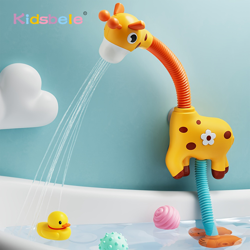 1pc kleine Giraffe elektrische Spray Wasser spritzen Sprinkler perfekte Saug spielzeug für Baby Badewanne Spielzeug & Bad Spielzeug