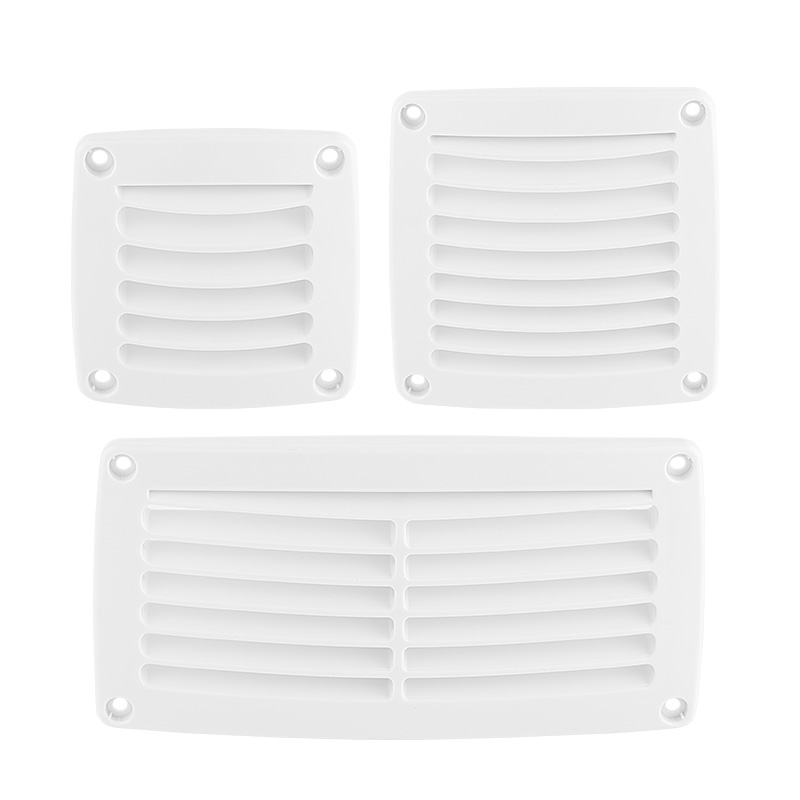 Ventilação de ar quadrada universal para barco marinho e rv, grade de ventilação com persianas branca/preta, tampa de plástico durável