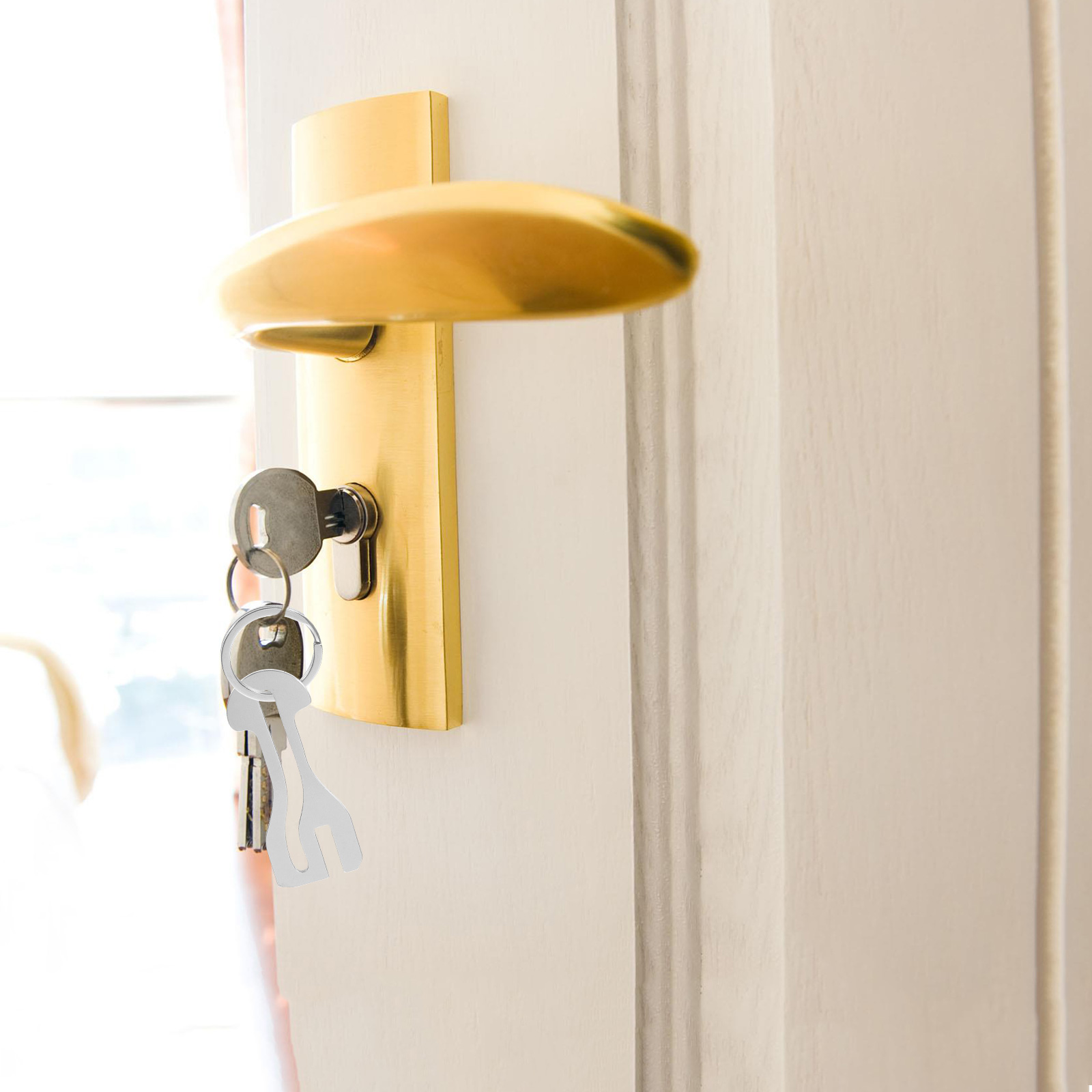 4 Pcs Token Trolley for Shopping Metal Key Rings Bottom Plate 800X260X230CM Pendant Portable Accessory Office