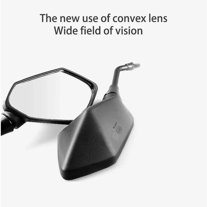2Pcs/Pair 8mm 10mm Motorcycle Mirror Scooter E-Bike Rearview Mirrors Electromobile Back Side Convex Mirror