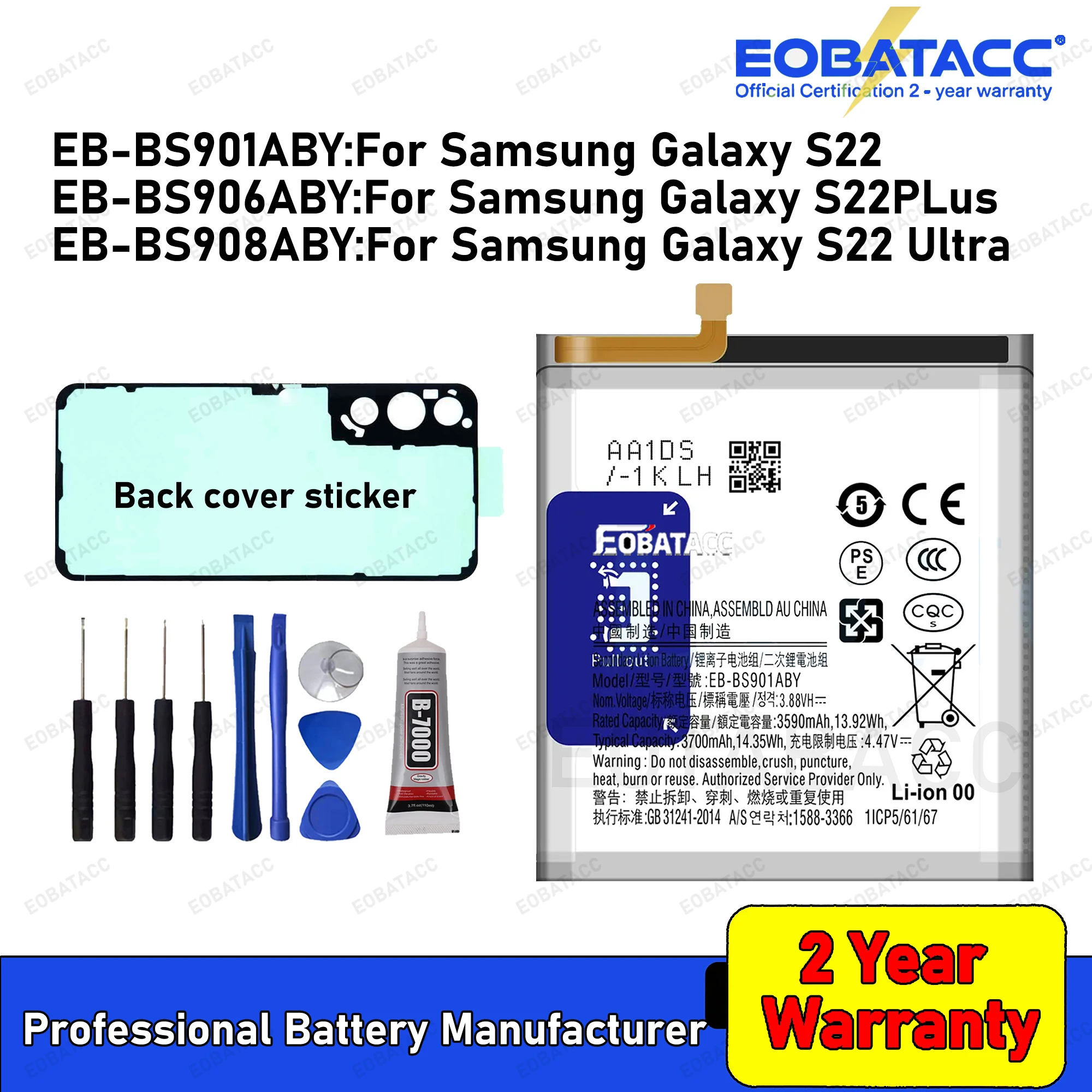 2025 Jahre Neue EB-BS901ABY EB-BS906ABY EB-BS908ABY Batterie Für Samsung Galaxy S22 /S22 plus /S22 Ultra Batterien + Werkzeuge