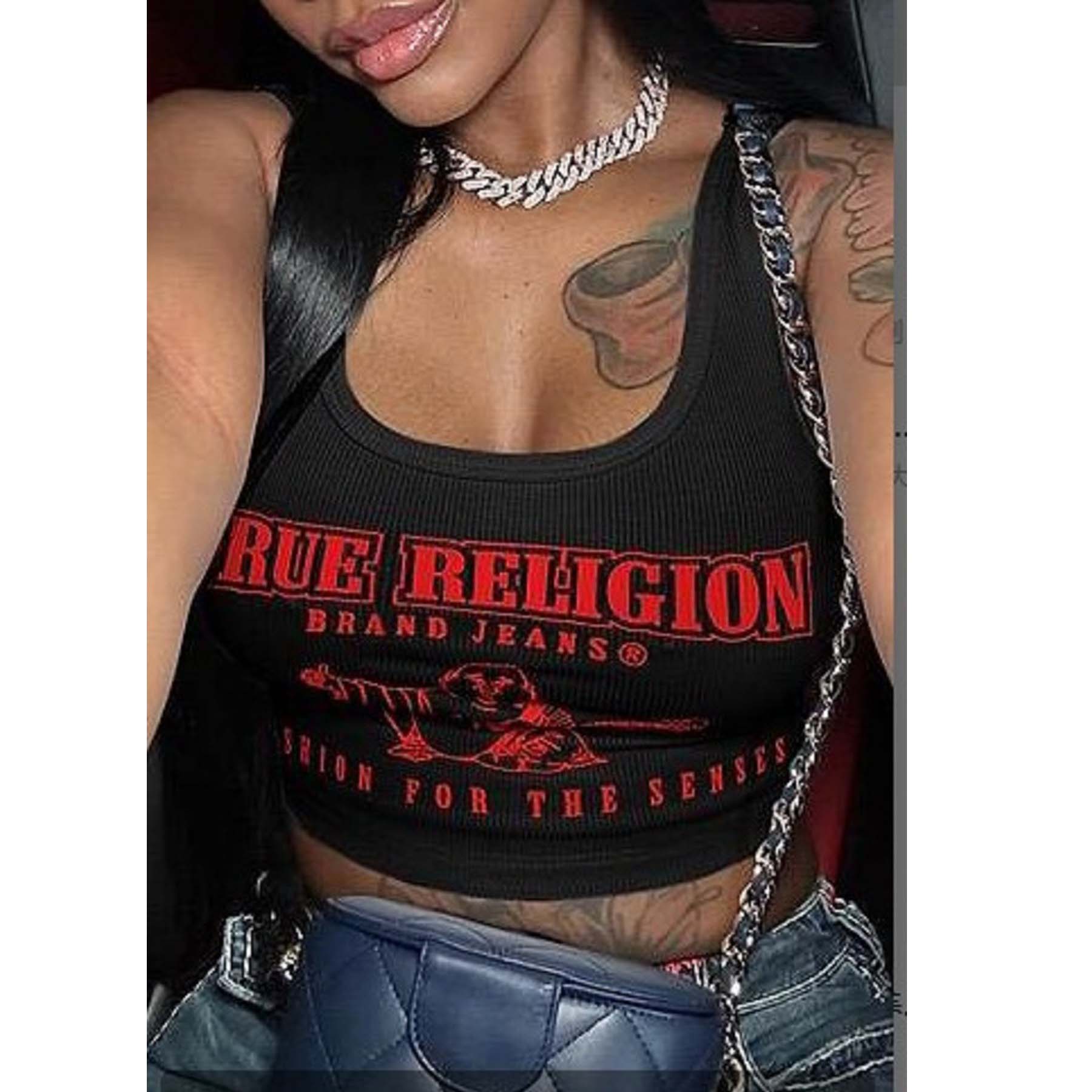 セクシーなグラフィック Tシャツファッショントッププリントスウェットストリート 2024 夏服女性 Y2K クロップドタンクトップ Tシャツ