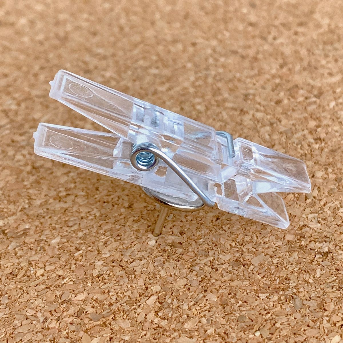 20pcs Multifunctional Clip-shaped Thumb Tacks for Cork Board Transparent Plastic Push Pins Home Photo Wall Decoration Clips