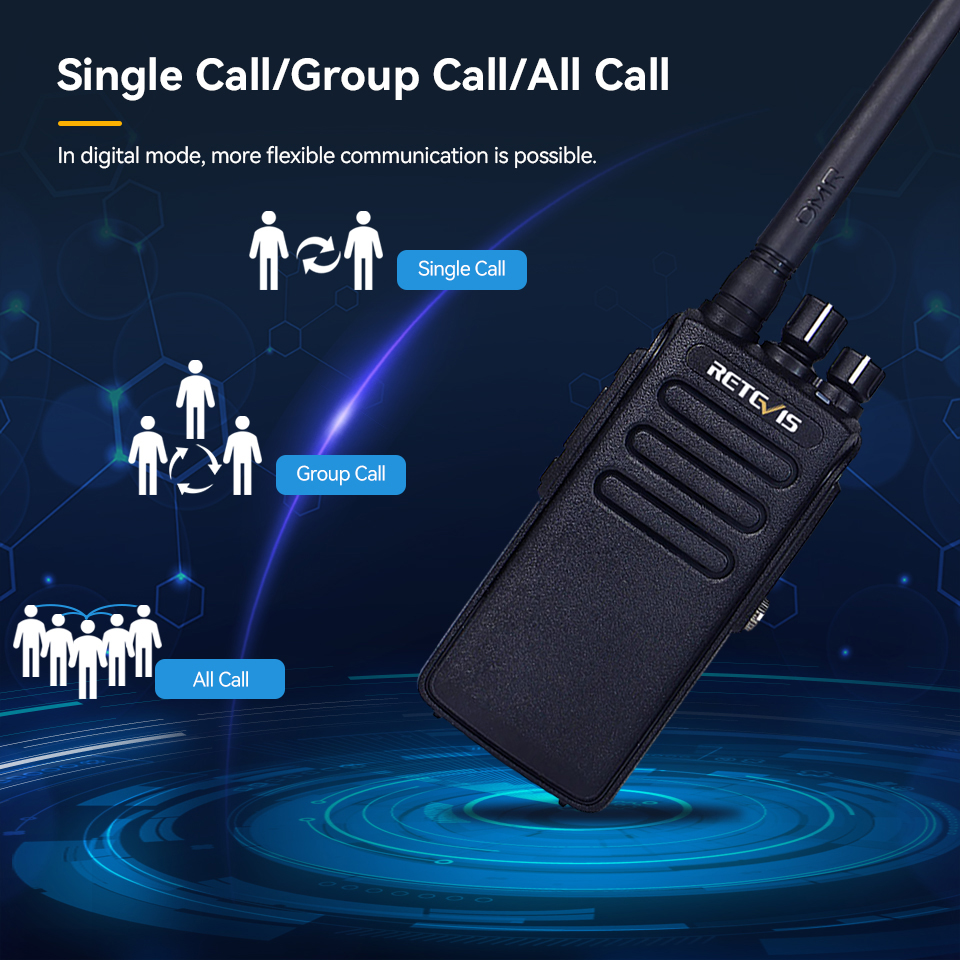 Retevis RT81 DMR Digital Walkie Talkie 2 pcs Powerful Long Range Walkie-Talkie 10W Waterproof Portable Two-Way Radio for Hunting