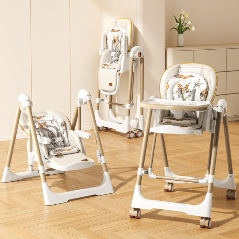 Eu Stock Baby Eetstoel Lichtgewicht Opvouwbare Kinderen 2-In-1 Schommelstoel Draagbare High-View Baby Eetstoel