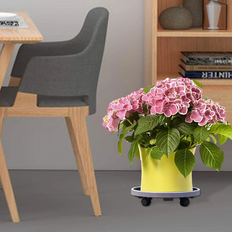 Ruote universali per vasi da fiori Vassoio rotondo in plastica Supporto per vasi da fiori per carichi pesanti Supporto per piante in vaso mobile con rulli