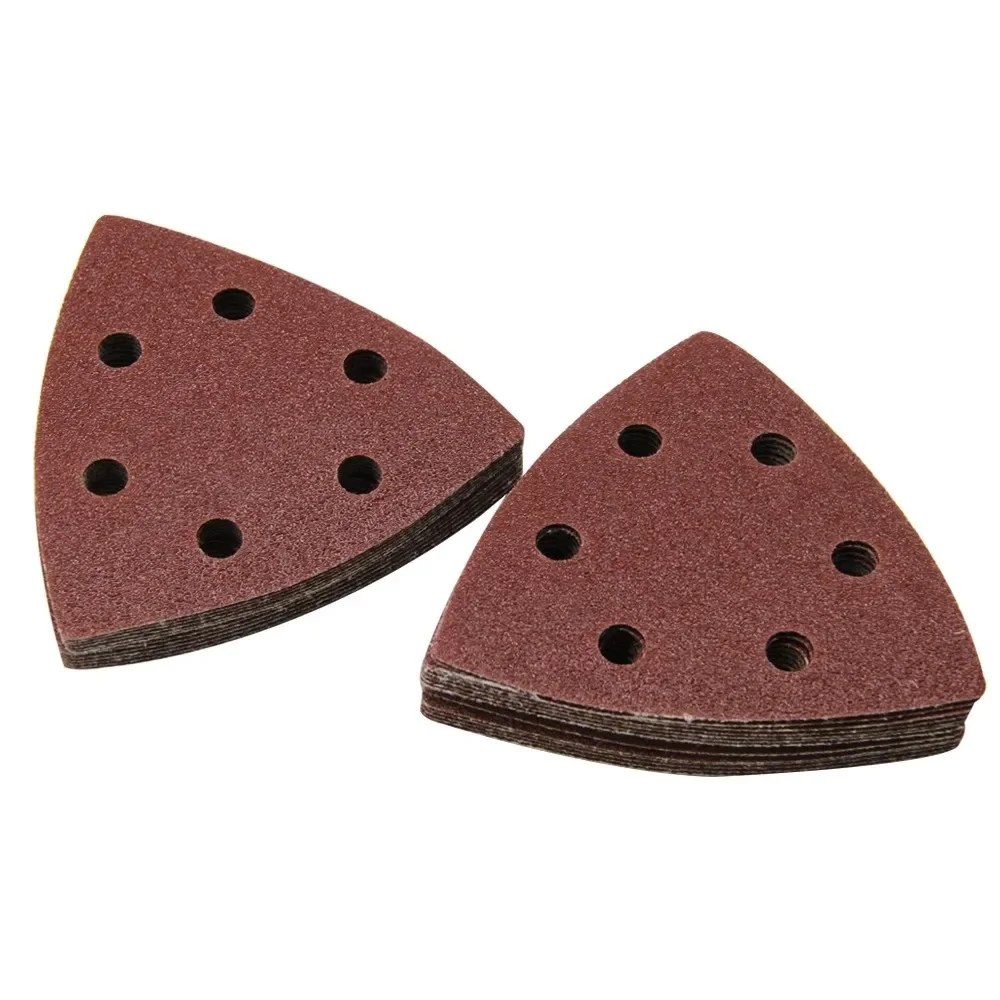 20PCS Triangular Sanding Disc 90mm 6 Hole Sander Hook & Loop Sandpaper Abrasive Tools For Sanding Grit