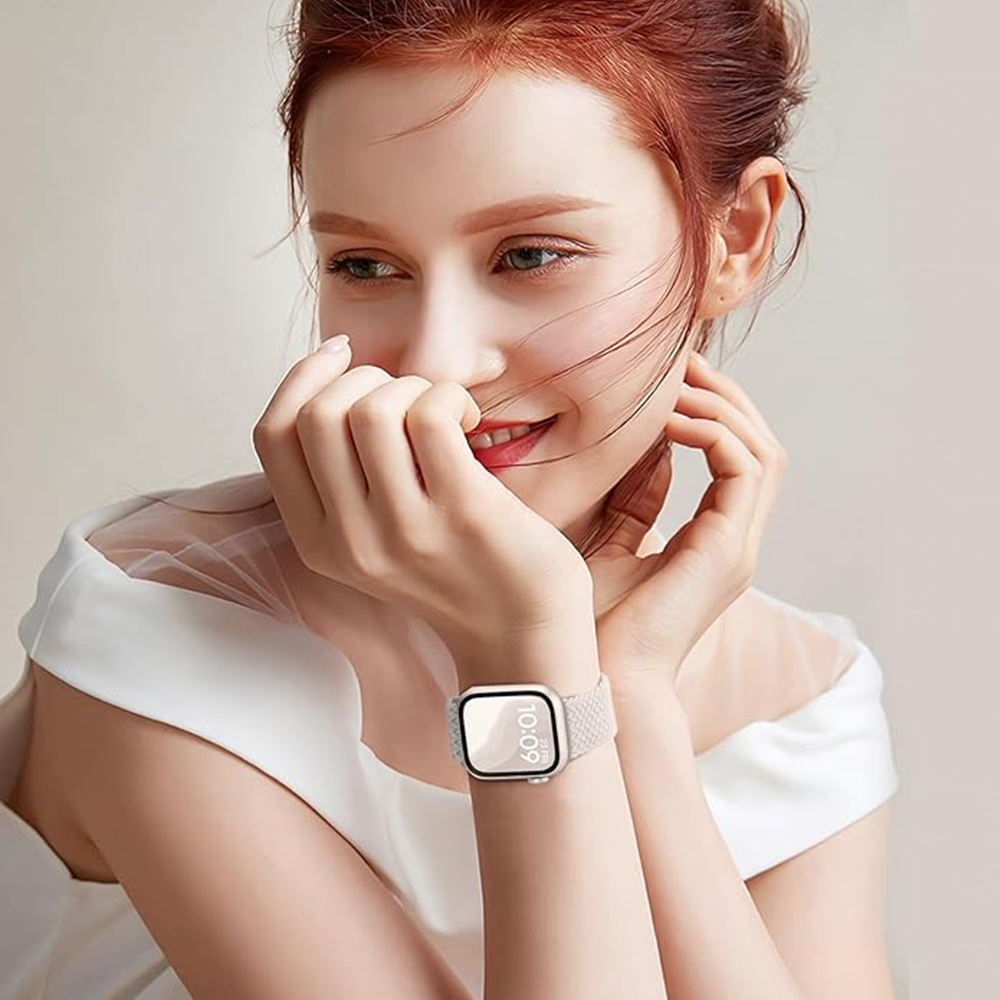 ห่วงถักสําหรับ Apple Watch Band 42/46 มม.45/41 มม.38/40 มม.44 มม.49 มม.Solo สร้อยข้อมือ iWatch Series 10 9 SE 8 7 6 Ultra2