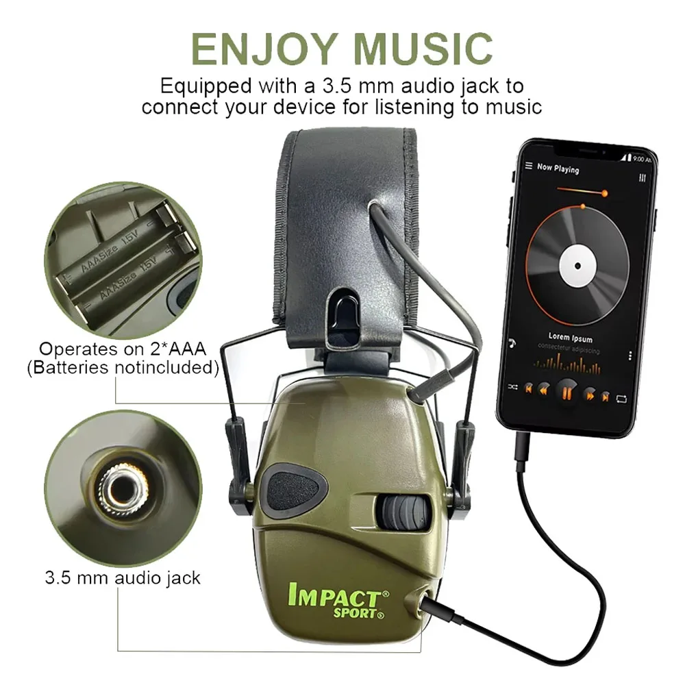 Electronic Shooting Earmuffs Tactical Impact Sound Amplification Headset Ear Protection Anti-noise Ear Muff Outdoor Sports