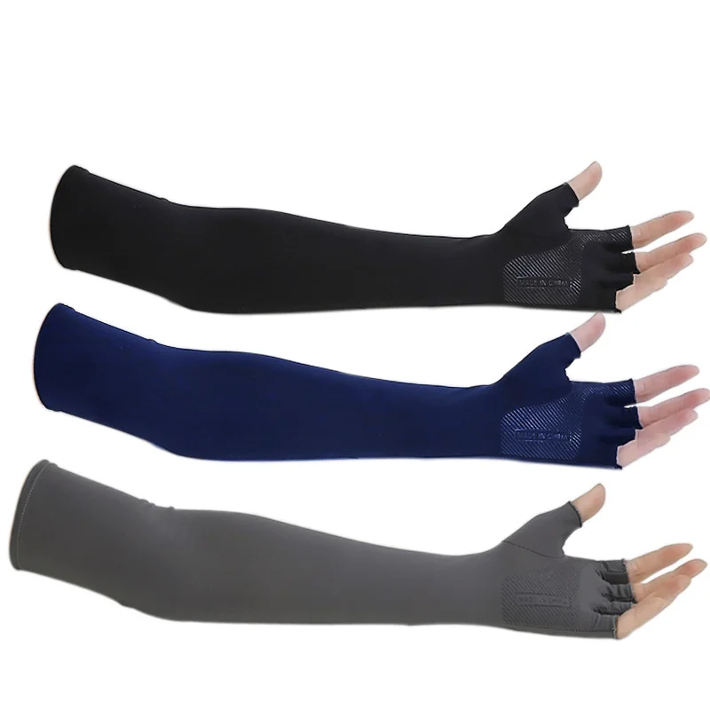 1 Paar Sport Armmouwen Fietsen Hardlopen Vissen Klimmen Arm Cover Zon UV Bescherming Ijs Koele Mouwen 5 Vinger manchet