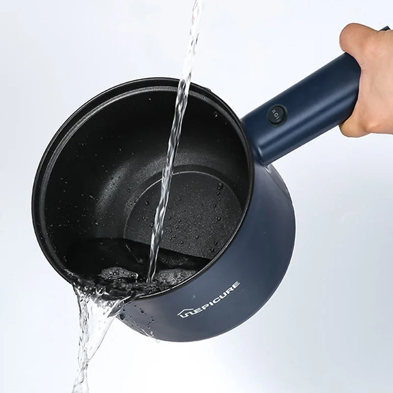 Olla multifunción de 1,8 L para el hogar, olla caliente de una sola/doble capa, olla arrocera eléctrica, Mini sartén antiadherente para dormitorio de estudiantes