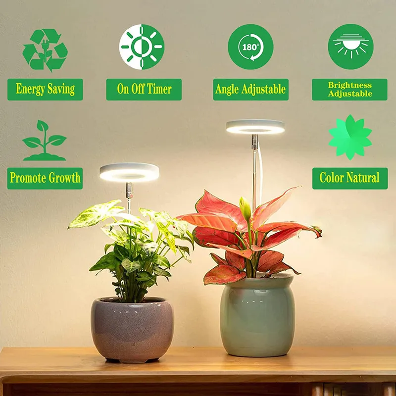Volledig spectrum LED-groeilicht op zonne-energie voor binnen, dimmen met vier versnellingen, vlezige Viridiplantae, telescopisch invullicht voor bloemenvloeren