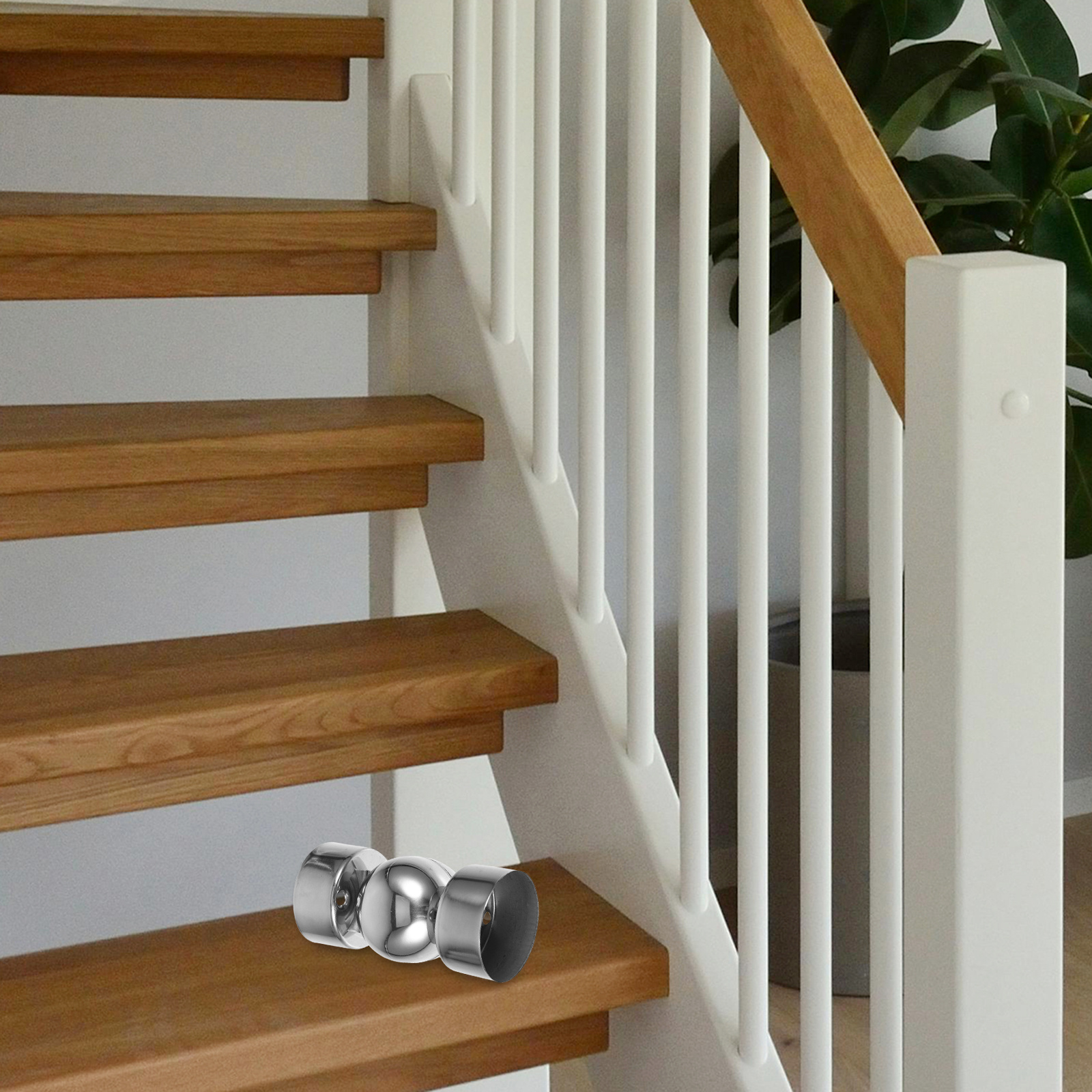 1pcs Stainless Steel Handrail Connector Round Tube Adapter For Stair Railing Fitting Replacement Handrail Accessories