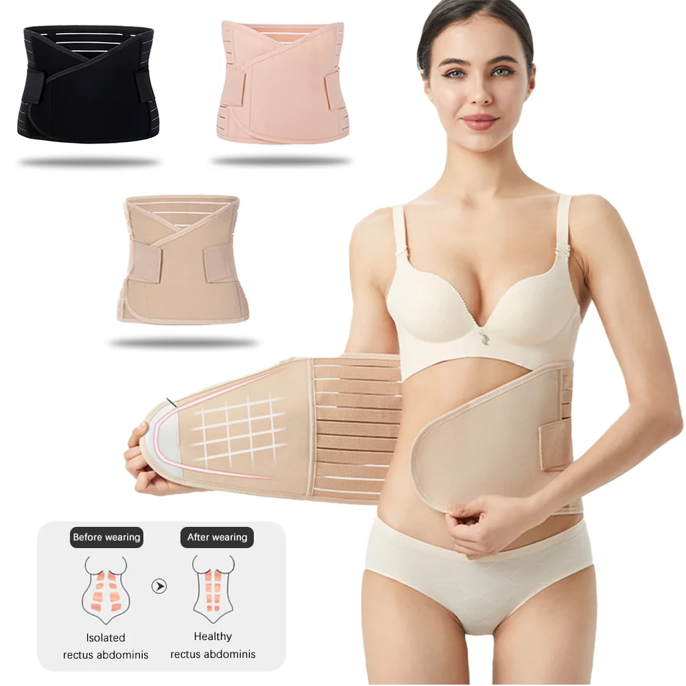 Espartilho pós-parto barriga banda mulheres grávidas barriga pelve cinto envoltório cintura trainer recuperação bandagem cinta corpo shaper