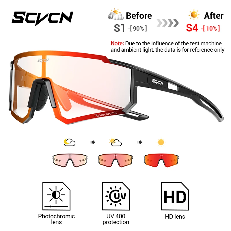 SCVCN gafas de sol fotocromáticas para deportes al aire libre, gafas de ciclismo para hombre, gafas de escalada MTB para mujer, gafas para conducir en bicicleta, nuevas