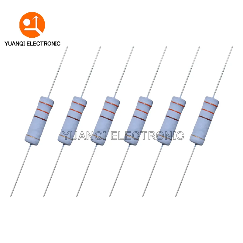 10pcs 5W Resistor de filme de óxido de metal 5% 1R-10M 100R 430R 470R 1K 4.3K 5.1K 10K 33K 47K 100K 1M 150 240 470 ohms Filme de carbono