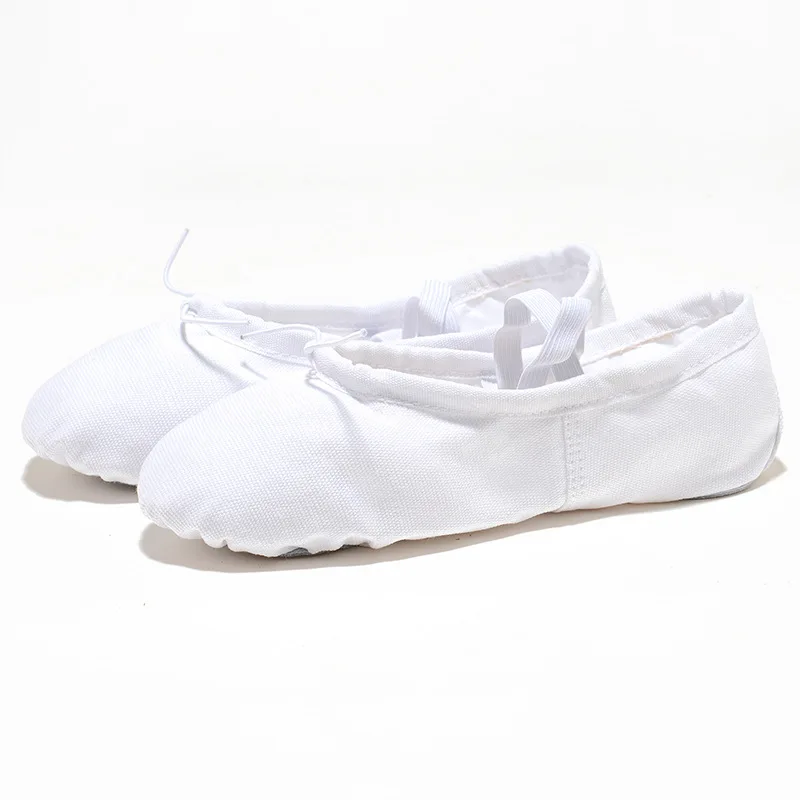 USHINE EU22-45 zapatillas de Yoga con cabeza de tela para profesores, gimnasio, ejercicio en interiores, lona, zapatos de baile de Ballet negros, niños, niñas y mujeres