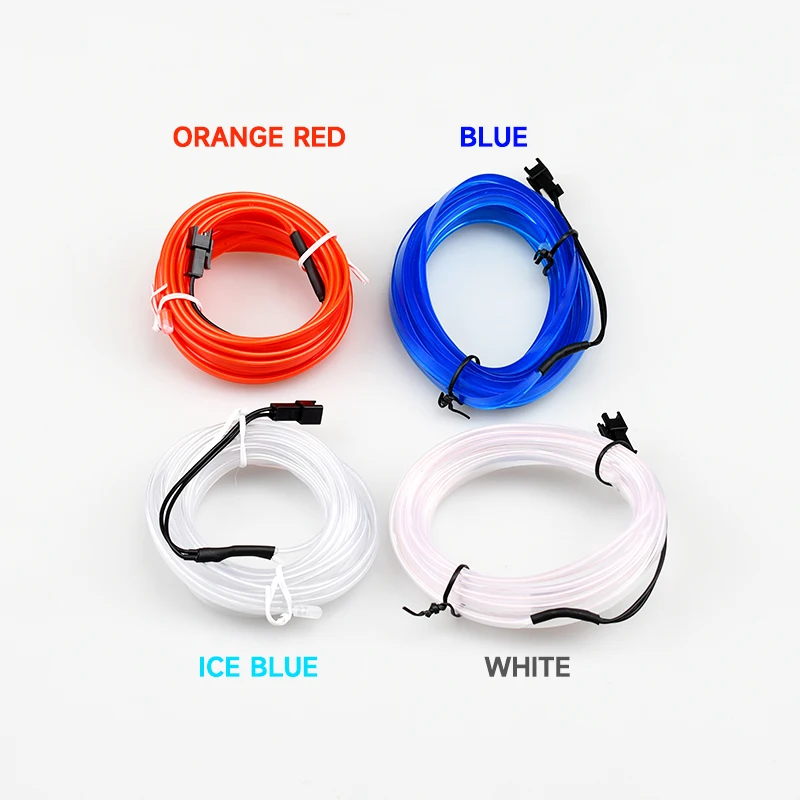 5 M อุปกรณ์ตกแต่งภายในรถยนต์โคมไฟบรรยากาศ EL Cold Light Line USB DIY ตกแต่งแดชบอร์ดคอนโซลอัตโนมัติ LED Ambient ไฟ
