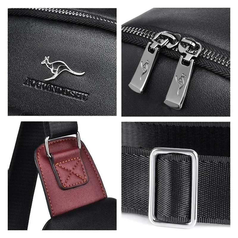 Sac à main en cuir étanche pour homme, messager de voyage, de poitrine, sac à main à bandoulière multifonction