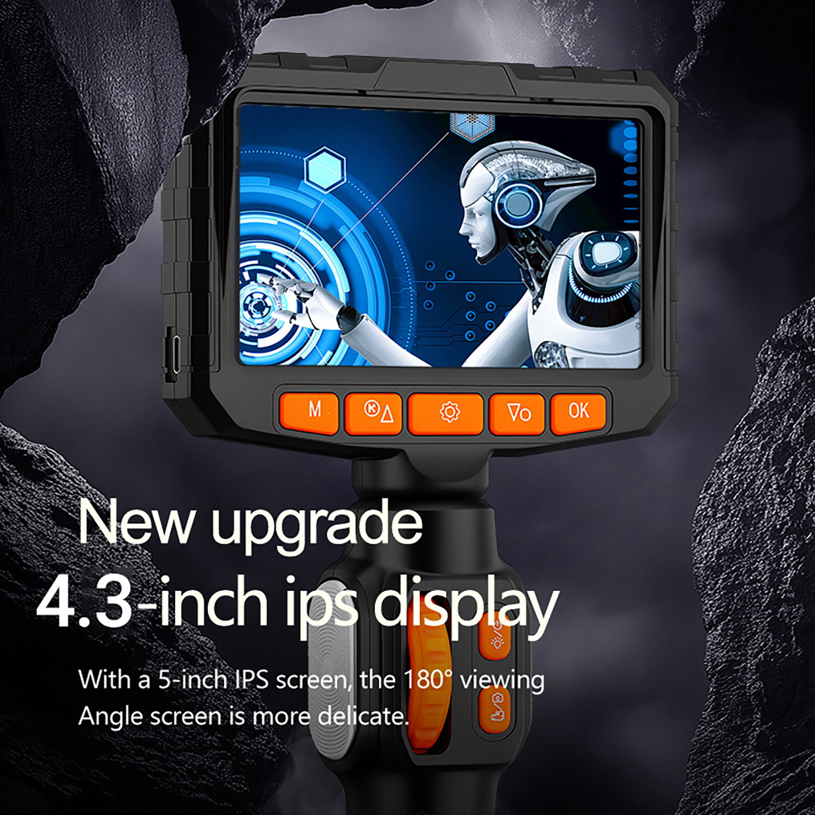 Boroscopio articulado de 6,4 MM y 3,9 MM con pantalla IPS de 4,3 pulgadas cámara boroscopio bidireccional HD1080P endoscopio alcance automotriz