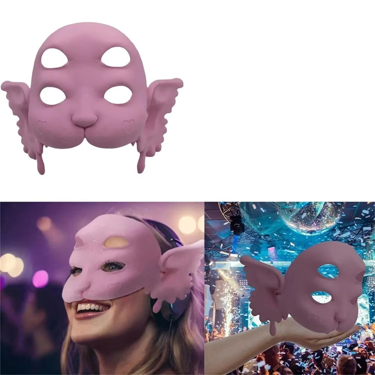 BABQ 3D プリント泣いている赤ちゃんマスクラテックス DIY メラニーズマルティネスマスクピンクマスクパーティーアクセサリーコスプレ衣装マスク