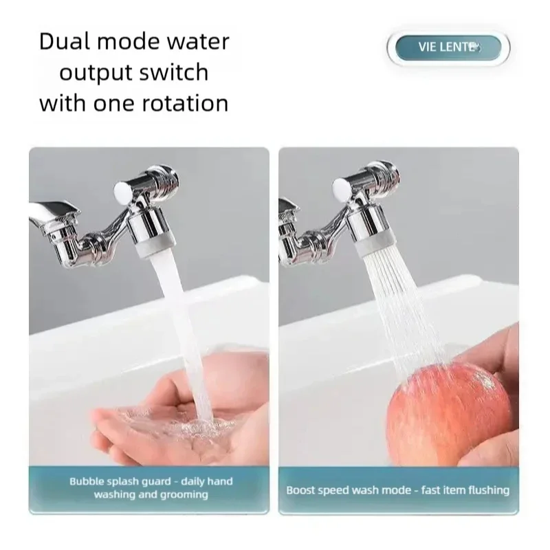 Extension de Rotation universelle ABS, aérateur de robinet, filtre anti-éclaboussures, robinets de lavabo de cuisine, buse de barboteur, deux Modes pour sortie d'eau