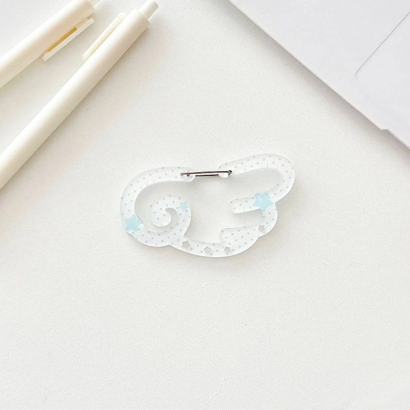 1개 휴대용 웨이브 포인트 윙스 등산용 버클 아크릴 펜던트 키체인 가방 장식용 버클