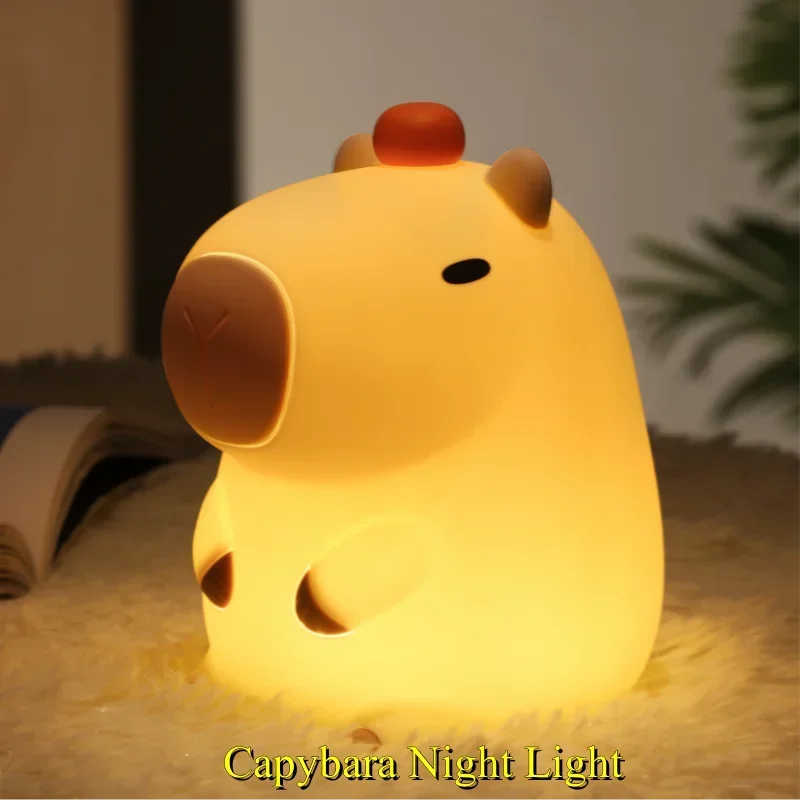 LED Silikon Capybara Nachtlicht niedlichen Cartoon Tier Lampe USB wiederauf ladbare Touch-Sensor Schlaf lampe Kinderzimmer Dekor Geschenke