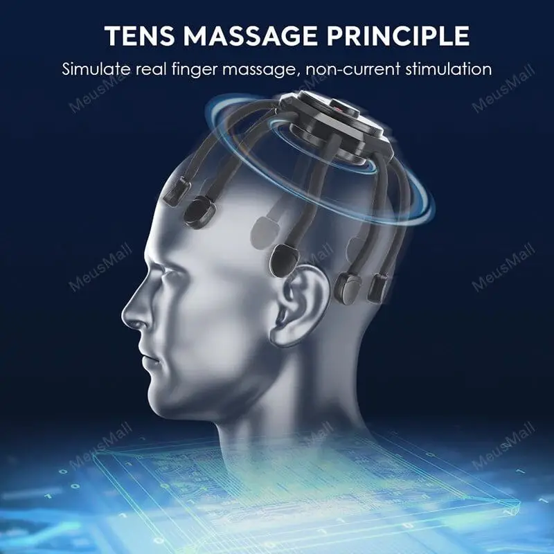 เครื่องนวดศีรษะไฟฟ้านวดหนังศีรษะ Claw กายภาพบําบัด Decompression HEAD Scratcher ความเครียดบรรเทาปรับปรุงการนอนหลับ
