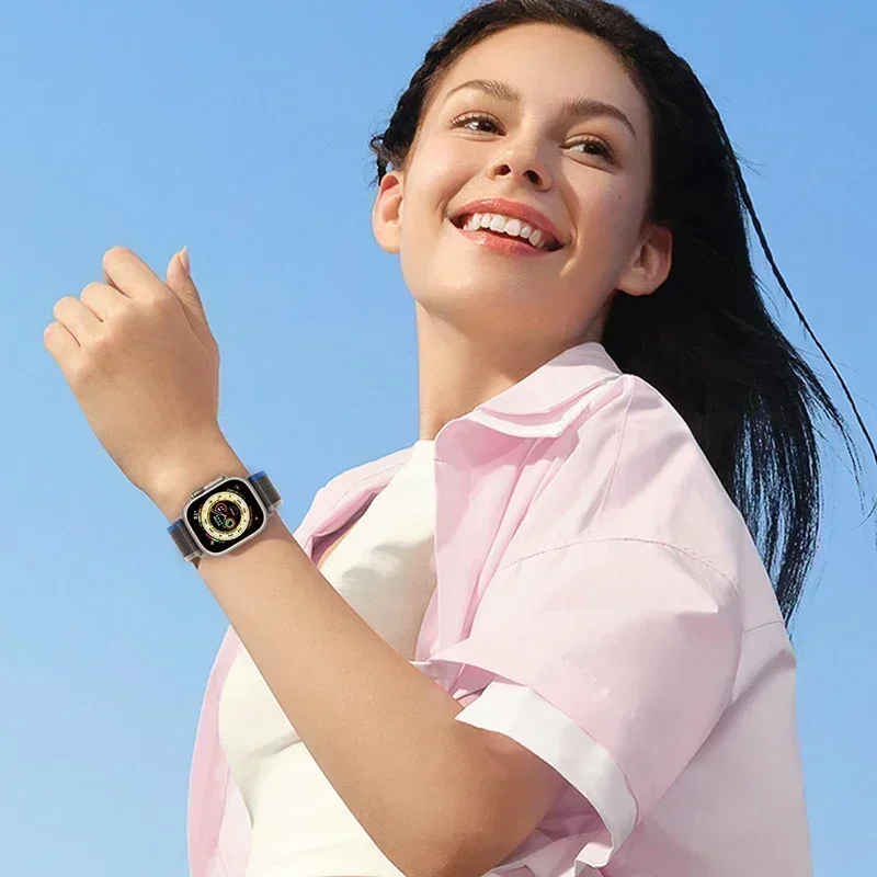 Correa de rastreo para Apple Watch Ultra 2 Band 49mm 45mm 44mm 42mm 40mm 41mm 38mm pulsera de nailon correa iwatch serie 9 8 7 6 5 4 3 SE