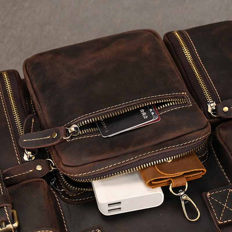 Maletín Luufan Vintage de cuero Crazy Horse para hombre, bolso de negocios de 15,6 ", bolso bandolera para ordenador portátil de cuero de vaca, bolso de trabajo con archivos grandes