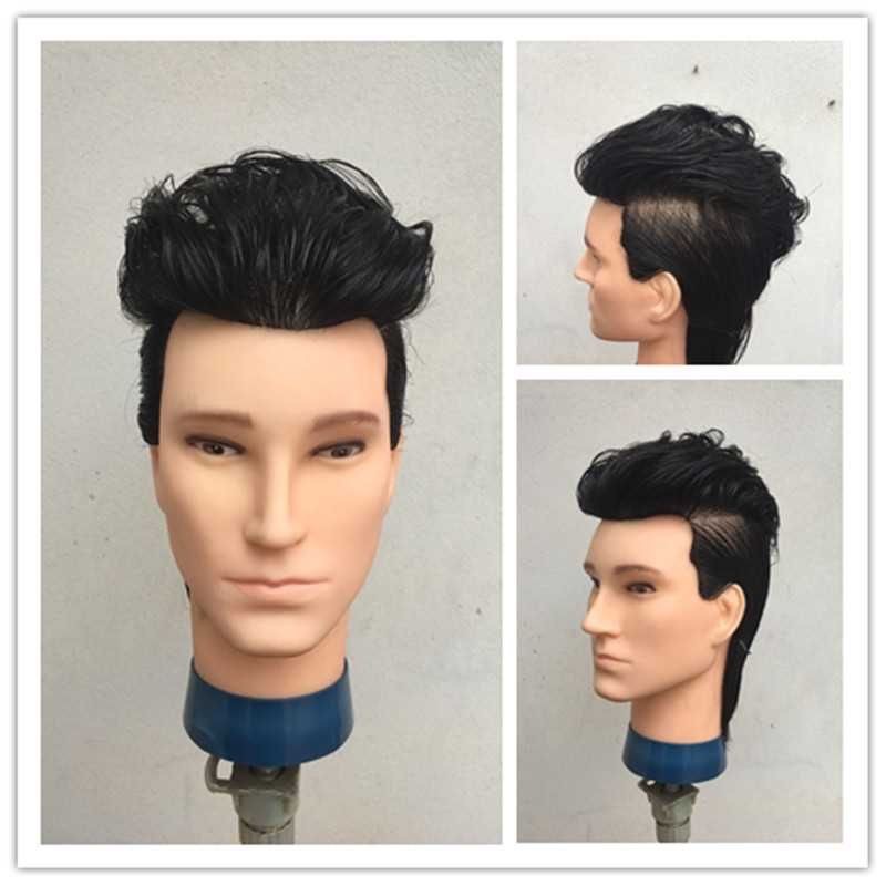 人工毛100% の男性用マネキンヘッド,理髪トレーニングヘッド,美容院,16インチ