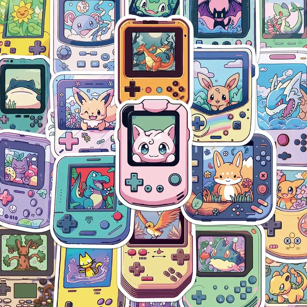50 Uds. De pegatinas de grafiti de Pokémon para consola de juegos de dibujos animados Kawaii, calcomanías de Anime bonitas, juguete para niños, pegatina impermeable para teléfono portátil DIY