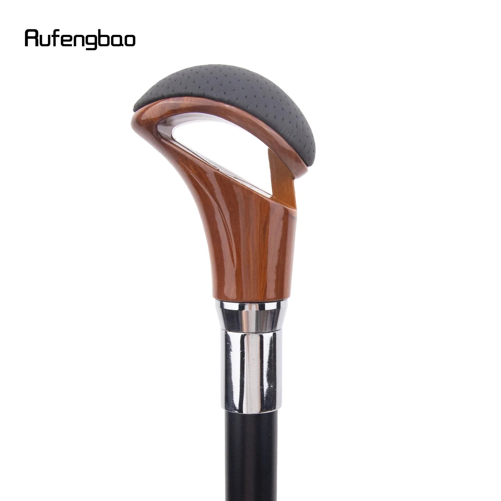 Rot Schwarz Leder Silber Gehstock Mode Dekorativer Gehstock Gentleman Elegant Cosplay Cane Crosier 94cm