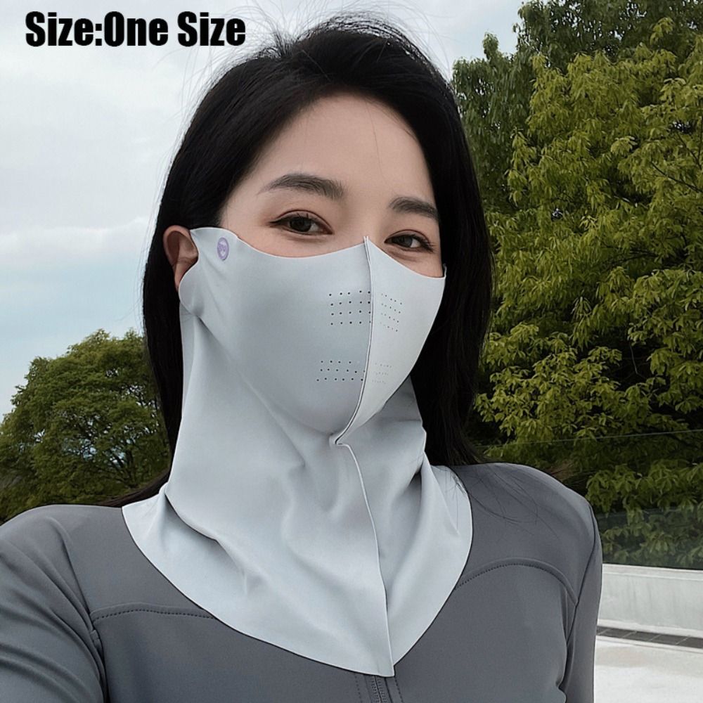 Capa diária rosto máscara de seda gelo protetor facial fino respirável traceless máscara anti-uv protetor solar esporte ao ar livre