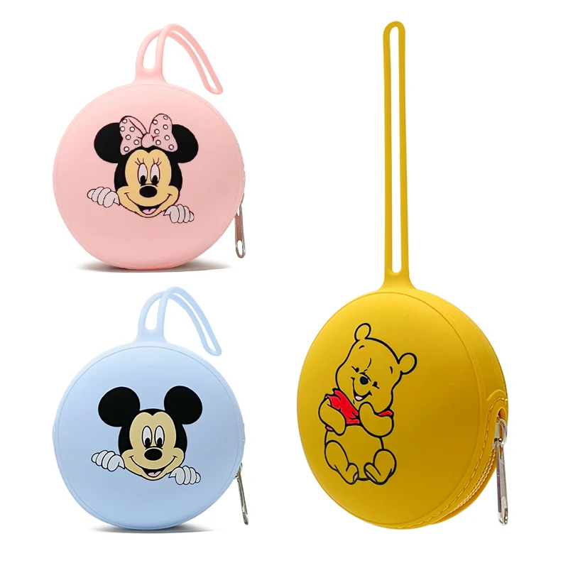 1 pçs disney silicone saco de mamilo do bebê é fácil de transportar silicone bebê produto comestível pingente diy acessórios brinquedo do bebê acessórios presente