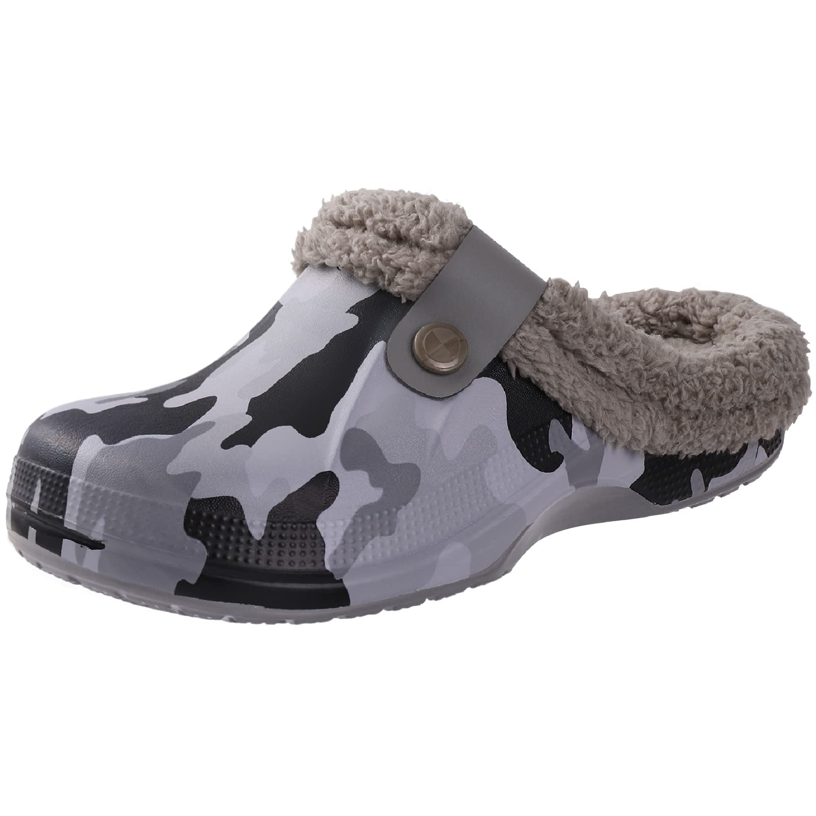 Comwarm-Zapatillas Colgs de invierno para hombre, calzado impermeable para jardín, zuecos de piel para el hogar, Zapatillas de felpa suaves, zapatos peludos para dormitorio, interior y exterior