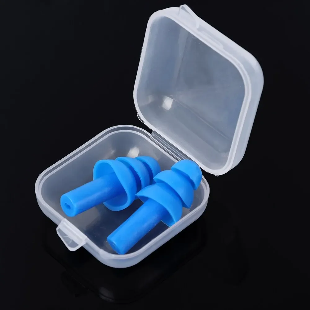 1 par de tapones para los oídos de silicona suave, tapones para los oídos impermeables para nadar, ruido reutilizable