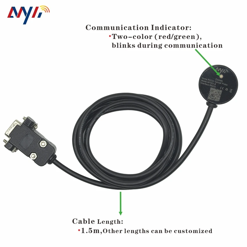 Устройство считывания оптических портов RS-232 OPTO DB9 IEC 62056-21 IEC 1107. Магнитный монтаж на метр.