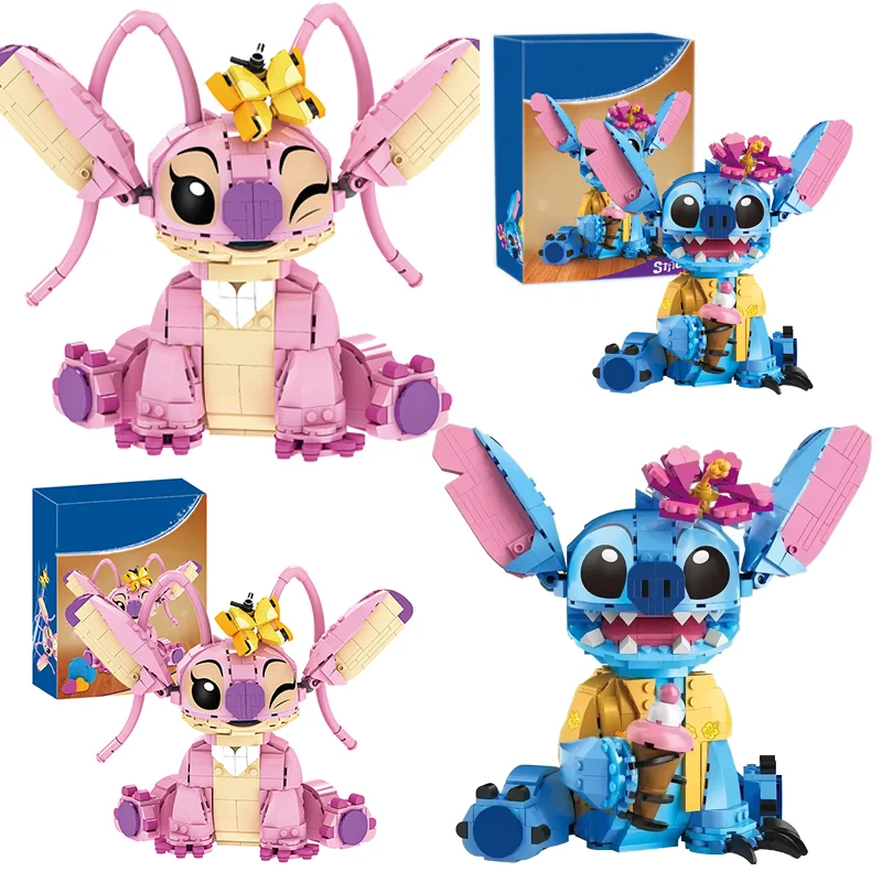 Novo ponto anjo cp blocos de construção 2025-grande peça dos desenhos animados brinquedos com orelhas móveis crianças montagem presente para meninos meninas aniversário