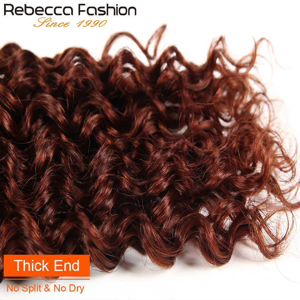 Rebecca Remy Tóc Dệt Lưng Brasil Dream Xoăn Tóc Bó Ombre Xanh Dương Trước Nhiều Màu Cho Salon Tóc nối Dài