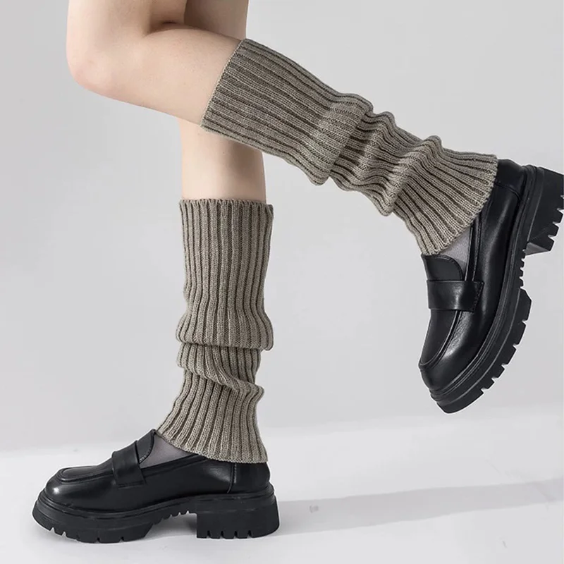 Y2K Damen Beinwärmer Japanische Lolita Lange Socken Wolle Gestrickte Fußabdeckung Armwärmer Herbst Winter Häkeln Haufen Socke Stiefelmanschetten