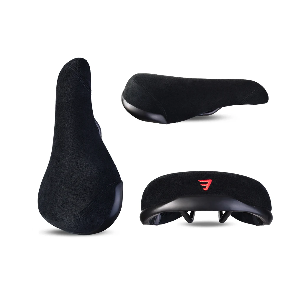 Accesorios para bicicletas Funsea, asiento de bicicleta con ruedas para acrobacias, franela negra con logotipo bordado de ciclo verde, rojo, morado, rosa y naranja