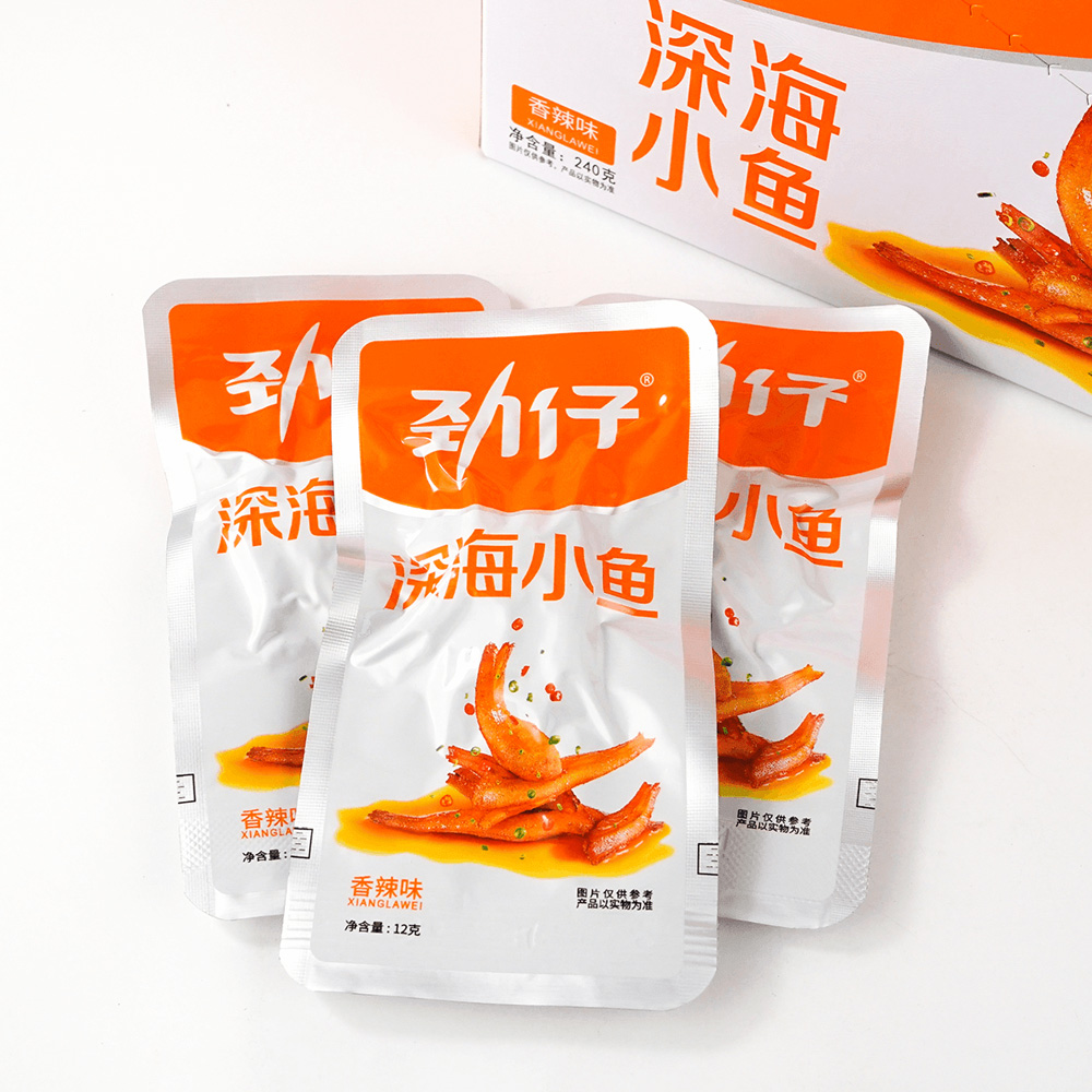 Jinzai, Deep - Sea Small Fish (Spicy Flavor), Pack of 12, 12g/pack