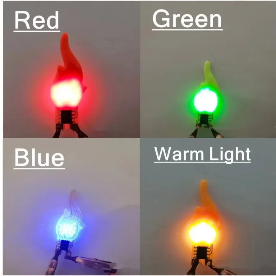 Candele Flash Cob a quattro colori 3V Led Edison Flame LED Filamento 2200K Diodo Decorazione festa di compleanno Lampadina Accessori fai da te