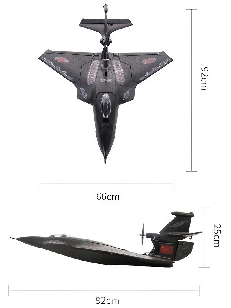 Avião de controle remoto rtf, longo alcance, 2000m, sem escova, com equilíbrio inteligente, resistente a choques, corpo de espuma epp, luz led