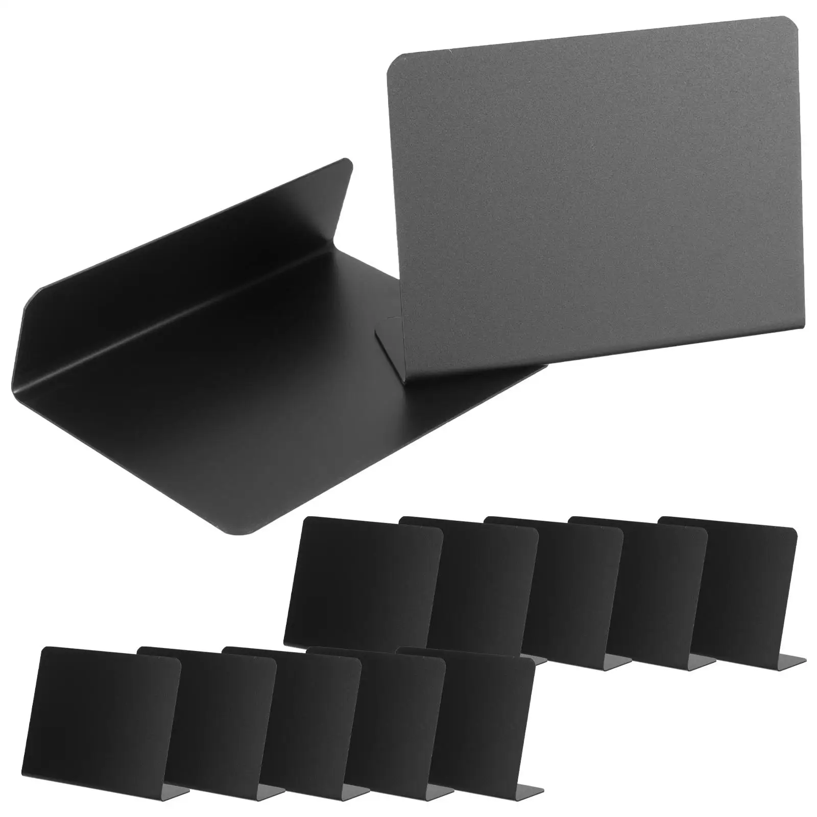 12pcs Mini Chalkboard Signs 100x75mm Black Food Labels Party Buffet Table Kitchen Price Tags Stable Desktop Counter Shop Labels