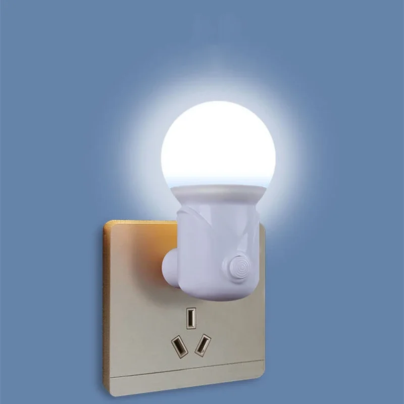 LED-nachtlampje Draagbare plug-in 2-kleuren Babyverpleging Oog Slaaplicht Slaapkamer Gang Socket Lights Energiebesparend nachtlampje